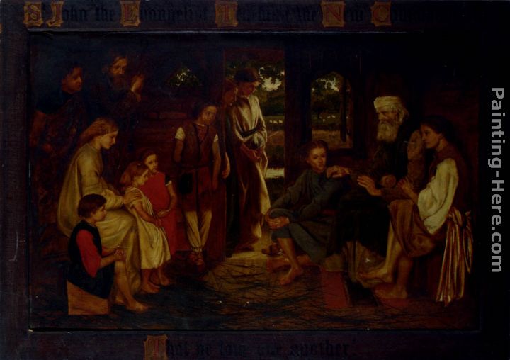 St John the Evangelist teaching the New Commandment-'That ye love one another' painting - Valentine Cameron Prinsep St John the Evangelist teaching the New Commandment-'That ye love one another' art painting